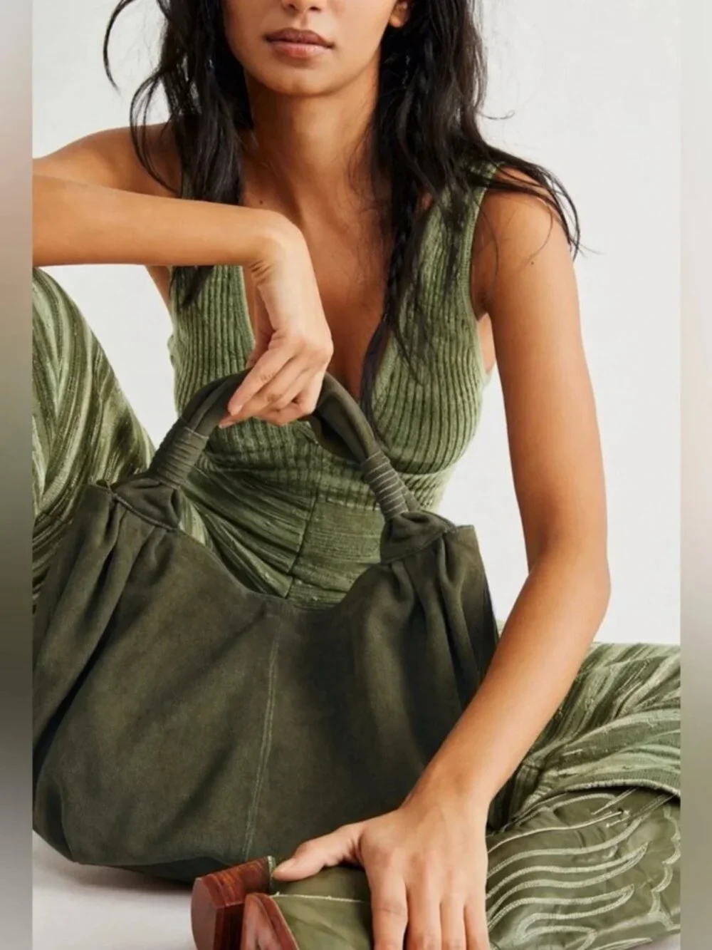 Free People Suede Hobo Sling Bag NEW